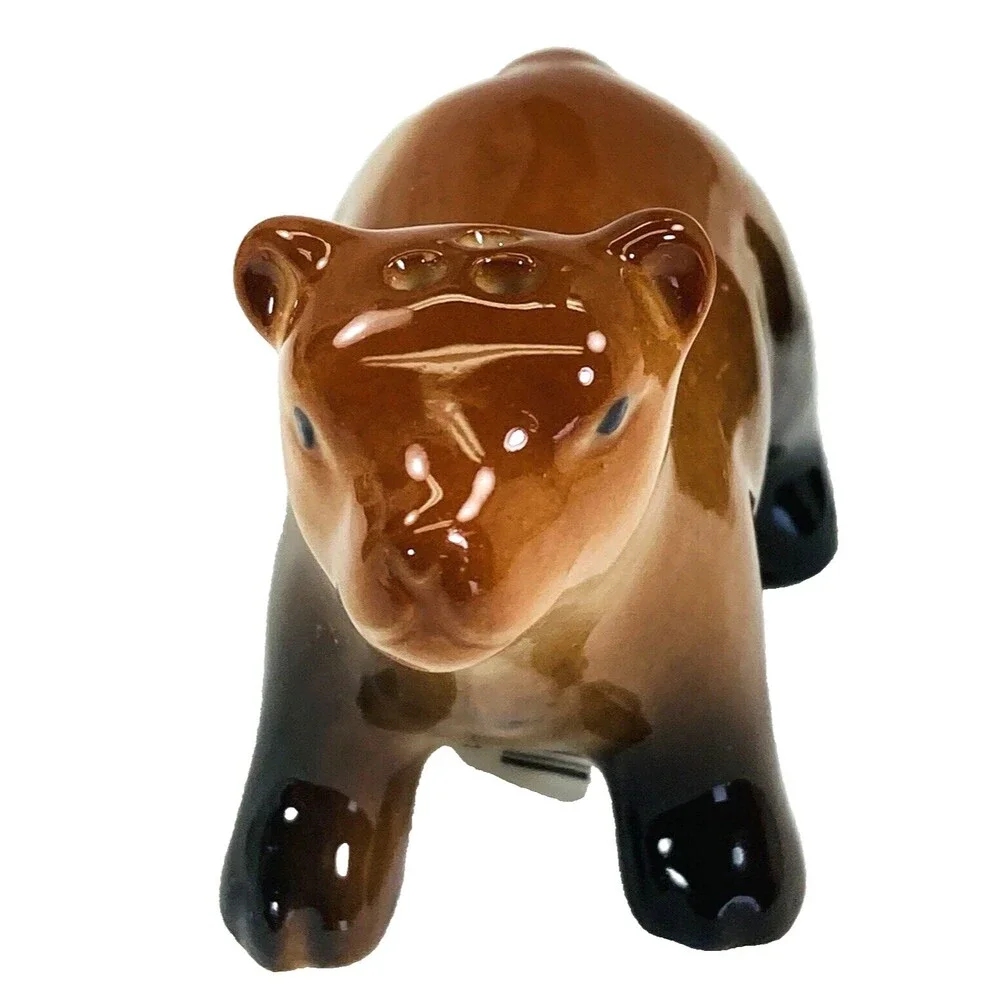 Fox and Bear Salt and Pepper Shakers NEW Ceramic 3
